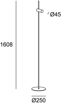 Nude Single vloerlamp E27 grijs/zwart steengrijs, zwart