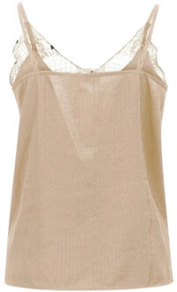 Nude top met kant luna Beige - S