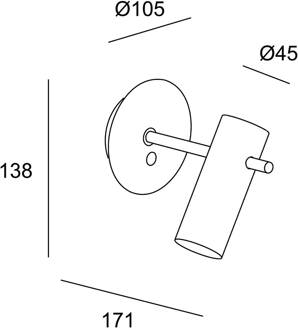 Nude wandlamp E27 matgoud/zwart matgoud, zwart