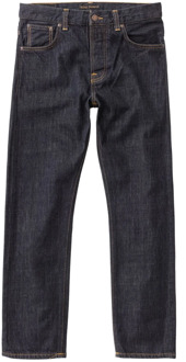 Nudie Jeans Sleepy Sixten Spoated - Jean Droit Brides Nudie Jeans , Blue , Heren - W32 L30