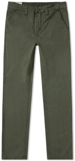 Nudie Jeans Slim Fit Katoen Twill Chino's Nudie Jeans , Green , Heren - W31