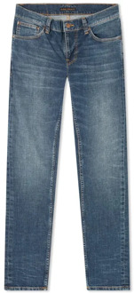 Nudie Jeans Slim Fit Lage Taille Stretch Denim Jeans Nudie Jeans , Blue , Heren - W34,W33