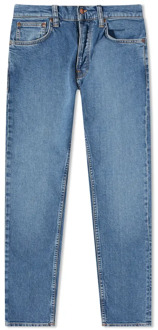 Nudie Jeans Slim Fit Straight Leg Organische Denim Jeans Nudie Jeans , Blue , Heren - W34,W31,W32,W33