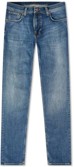 Nudie Jeans Tight Terry Steel Navy Organische Denim Jeans Nudie Jeans , Blue , Heren - W33,W34