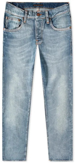 Nudie Jeans Versleten Sonic Grim Tim Jeans Nudie Jeans , Blue , Heren - W34,W33,W32