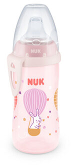 NUK Babyfles Active Beker, roze, motief konijntje 300ml Roze/lichtroze