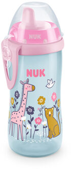 NUK Drinkfles Kiddy Beker 300 ml, giraffe roze Roze/lichtroze - 300ml