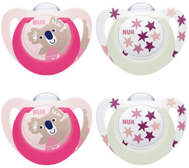 NUK Soother Star Day & Night , maat 3 in roze/roze Roze/lichtroze
