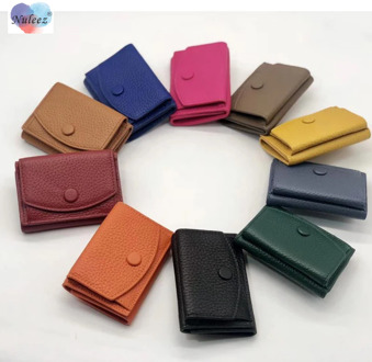 Nuleez small changes wallet mini purse women cards holder cowhide ladies fashion Japanese and Korea style bag