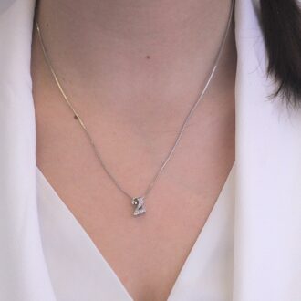 Nummer 2 hangers - Zilver en kristal