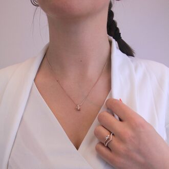 Nummer 4 hangers - Roségoud en kristal