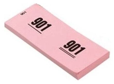 Nummer blokken - 4x stuks - cijfers 1 t/m 1000 - roze - papier - garderobe/loterij nummers
