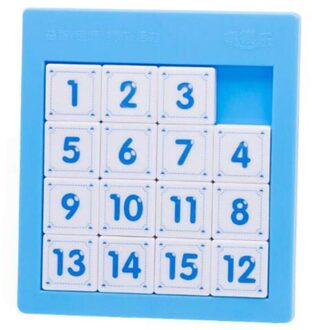 Nummers Sliding Puzzel Tangram Tellen Speelgoed Educatief Brain Teaser Smart Spelletjes Voor Kinderen Kinderen Blauw
