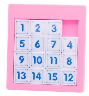 Nummers Sliding Puzzel Tangram Tellen Speelgoed Educatief Brain Teaser Smart Spelletjes Voor Kinderen Kinderen Roze