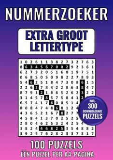 Nummerzoeker Extra Groot Lettertype - 100 Puzzels - Eén Puzzel Per A4-Pagina - Groot Lettertype Boeken