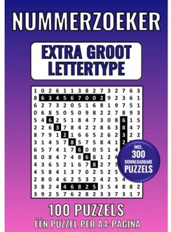 Nummerzoeker Extra Groot Lettertype - 100 Puzzels - Eén Puzzel Per A4-Pagina - Groot Lettertype Boeken