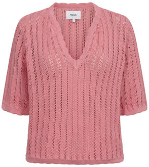 Numph 705481 nupoelle ss pullover 2718 flamingo pink Roze - M