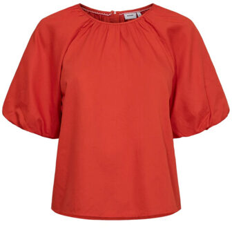 Numph 705498 nutrine blouse 2571 cherry tomato - maat 38 Oranje