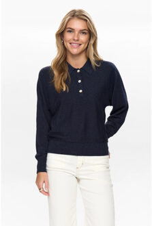 Numph Nudajana l/s polo 706342 dark sapphire Blauw