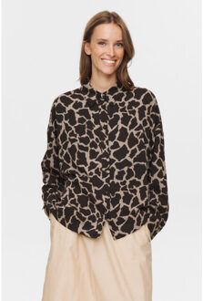 Numph Nuhana blouse 705943-black coffee - maat 38 Bruin