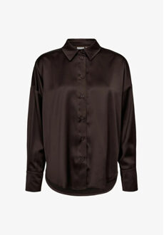 Numph Numph nusatti shirt 5698 black coffee 706225 - maat XS / S Bruin