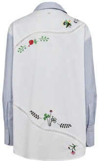 Numph Nusammie shirt 706655 airy blue - maat 38 Veelkleurig