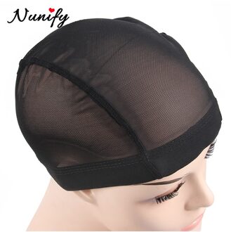 Nunify 6Pcs Mesh Netto Lijmloze Haar Netto Pruik Liner Goedkope Pruik Caps Voor Het Maken Pruiken Spandex Netto Elastische Dome pruik Cap Mesh-Beige-M-6stk