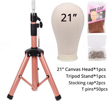 Nunify Canvas Pruik Hoofd En Stand Training Mannequin Hoofd Canvas Hoofd Display Styling Mannequin Mannequin Hoofd 21 roze