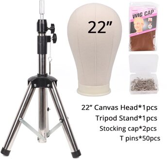 Nunify Canvas Pruik Hoofd En Stand Training Mannequin Hoofd Canvas Hoofd Display Styling Mannequin Mannequin Hoofd 22 zilver