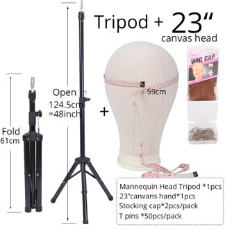 Nunify Canvas Pruik Hoofd En Stand Training Mannequin Hoofd Canvas Hoofd Display Styling Mannequin Mannequin Hoofd 23duim zwart