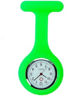 Nurse Watch Pocket Horloges Voor Meisjes Siliconen Verpleegster Horloge Broche Tuniek Eenvoudige En Stijlvolle Horloge Reloj De Regalo groen