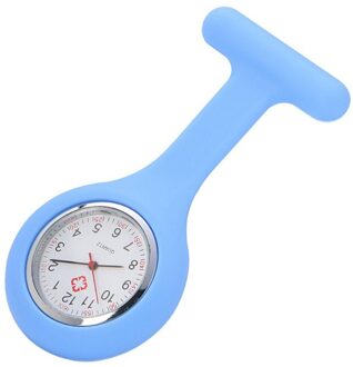 Nurse Watch Pocket Horloges Voor Meisjes Siliconen Verpleegster Horloge Broche Tuniek Eenvoudige En Stijlvolle Horloge Reloj De Regalo licht blauw