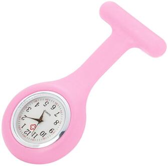 Nurse Watch Pocket Horloges Voor Meisjes Siliconen Verpleegster Horloge Broche Tuniek Eenvoudige En Stijlvolle Horloge Reloj De Regalo roze