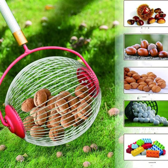 Nut Gatherer Fruit Collector Garden Nut Fruit Picker For Picking Up Walnut Chestnut Without Telescoping Pole（without stick）
