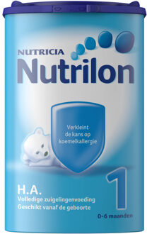 Nutrilon H.A. 1 - vanaf 0 maanden - verkleint de kans op koemelkallergie - 800 gram - Flesvoeding - 000