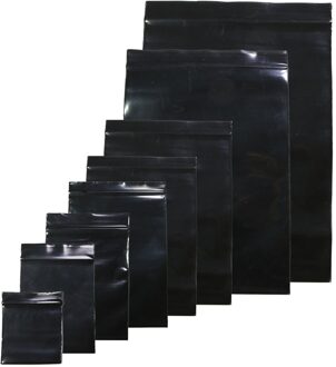 Nuttig 100 stks/partij Zwarte Kleur Zelf Afdichting Plastic Zakken, ziplock poly zakken rits zakken zip lock opbergzakken 23x33cm