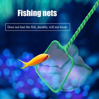 Nuttig Aquarium Fish Netten Groen Schepnet Voor Vis Drijvende Voorwerpen Draagbare Lange Handvat Vierkante Aquarium Aquarium Visnet