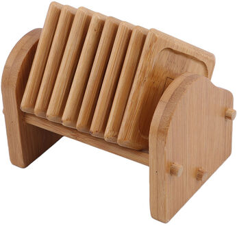Nuttig Bamboe Coaster en Houder Set Thuis Kantoor Vergaderzaal Mokken Drinken Cup Mat Kung fu Thee Set accessoires plein