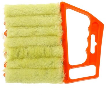 Nuttig Microfiber Venster Reinigingsborstel Airconditioner Duster Cleaner Met Wasbare Jaloezie Blade Schoonmaakdoekje oranje