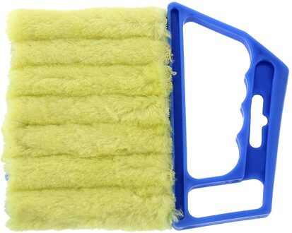 Nuttig Microfiber Venster Reinigingsborstel Airconditioner Duster Cleaner Met Wasbare Jaloezie Blade Schoonmaakdoekje # T2P blauw