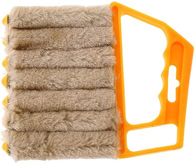 Nuttig Microfiber Venster Reinigingsborstel Airconditioner Duster Cleaner Met Wasbare Jaloezie Blade Schoonmaakdoekje # T2P geel
