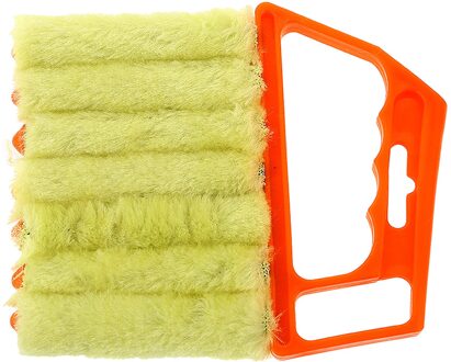 Nuttig Microfiber Venster Reinigingsborstel Airconditioner Duster Cleaner Met Wasbare Jaloezie Blade Schoonmaakdoekje # T2P oranje