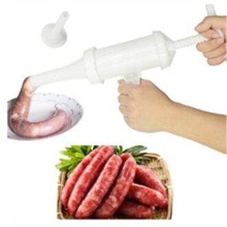 Nuttig Worst Machine Vlees Stuffer Filler Handbediende Salami Maker + Trechter Food Grade Handleiding