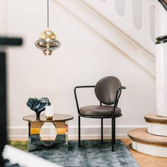 Nutty hanglamp, rookgrijs/goud, Ø 18,5 cm, glas rookgrijs, goud