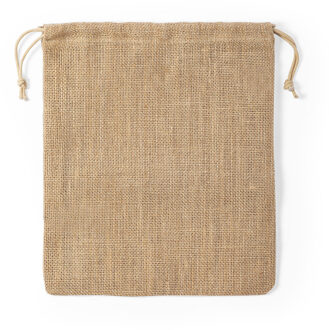 Nuture Eco Sport gymtasje met rijgkoord 25 x 30 cm van jute katoen - Gymtasje - zwemtasje Beige