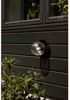 Nuura buitenwandlamp Liila, Ø 16 cm, zwart/helder zwart, helder