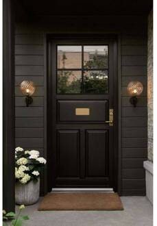 Nuura buitenwandlamp Miira, Ø 20 cm, zwart/helder zwart, helder