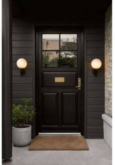 Nuura buitenwandlamp Miira, Ø 20 cm, zwart/opaal zwart, opaal