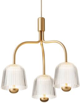 Nuura LED hanglamp Asteea 3, Ø 40 cm, messingkleurig/helder satijnmessing, helder