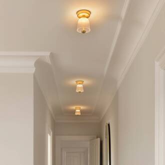 Nuura LED plafondlamp Asteea, Ø 12 cm, messingkleurig/helder satijnmessing, helder